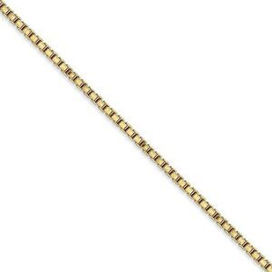 1.9mm 10k Yellow Gold Solid Box Chain Necklace, 18 Inch